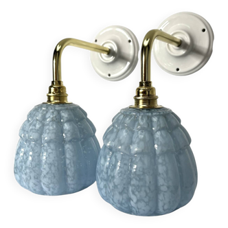 Pair of Art Deco globe wall lights