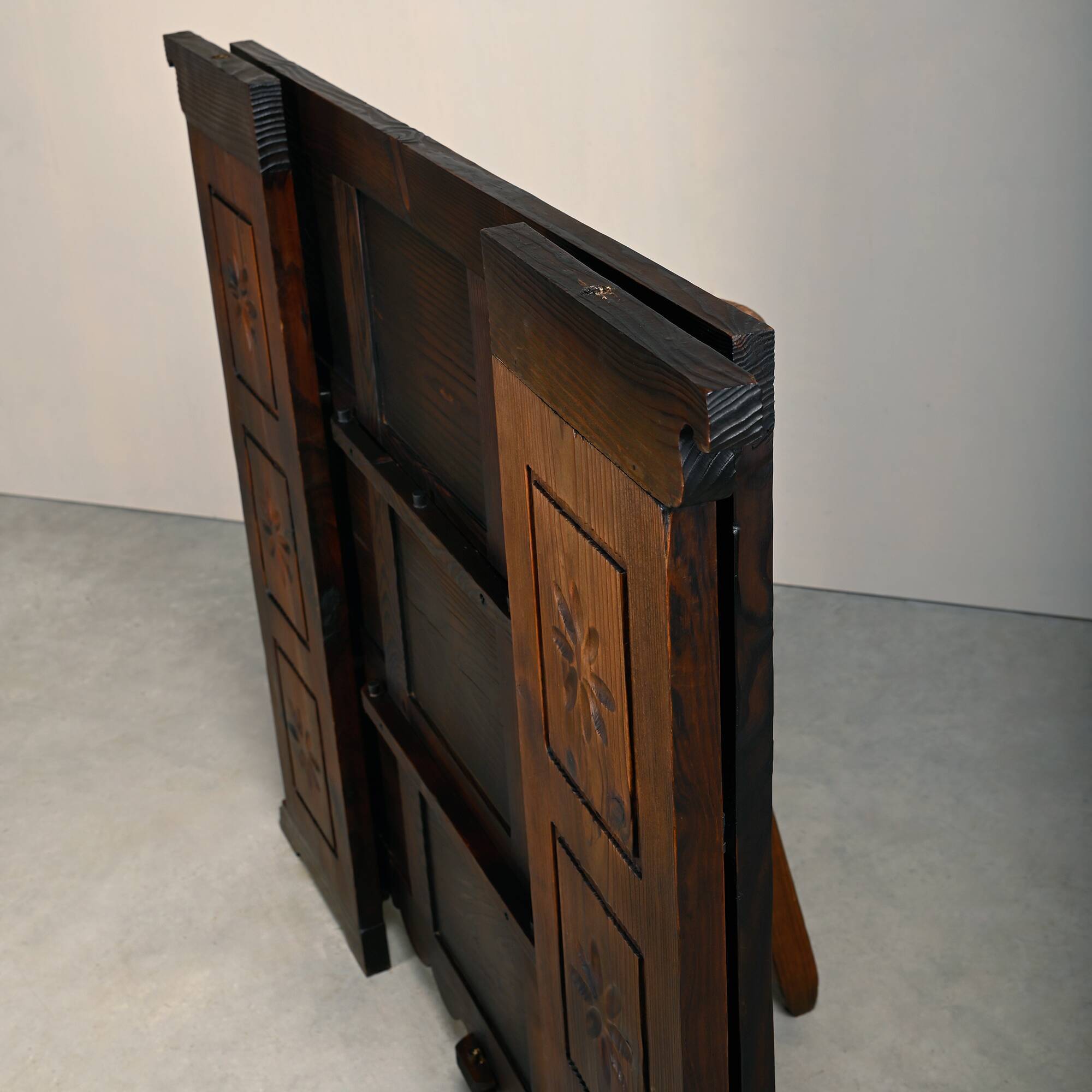 Spanish Rustic Brutalist Dry Bar Counter with matching Barstools