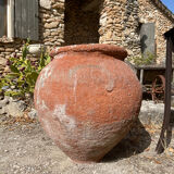 Ancient terracotta pottery jar