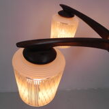 Suspension vintage avec 5 abat-jours en verre