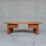 Mid-Century Oak Curved French Desk