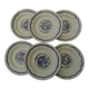 6 flat plates in earthenware from SAINT AMAND. Blue decoration.