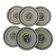 6 flat plates in earthenware from SAINT AMAND. Blue decoration.