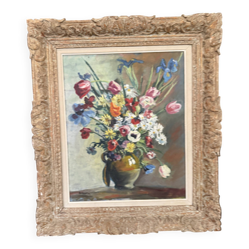 Huile sur toile nature morte signée Bellenger