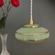 Vintage lampshade pendant lamp in green and gold granite glass