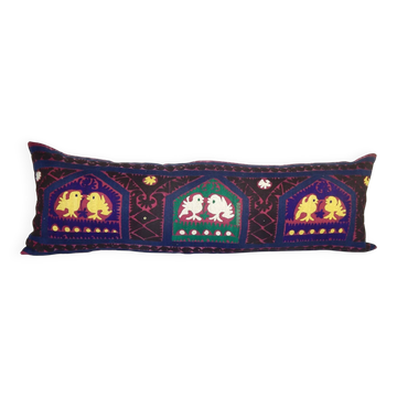 Housse de coussin brodée vintage 41x117 cm