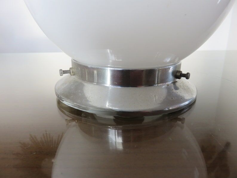 Ceiling lamp ball opaline white art deco years 30 40