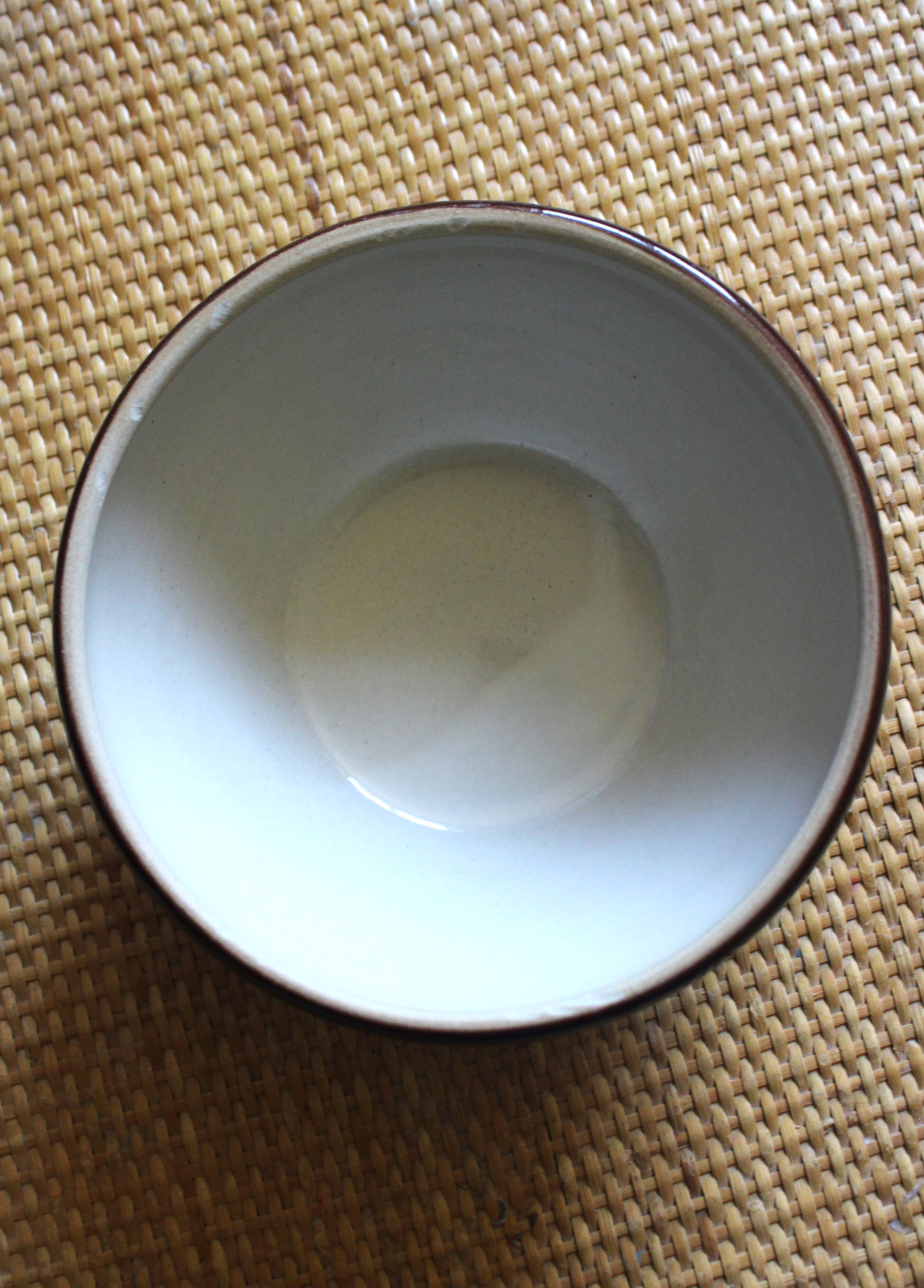 Two-tone vintage stoneware salad bowl from Digoin.