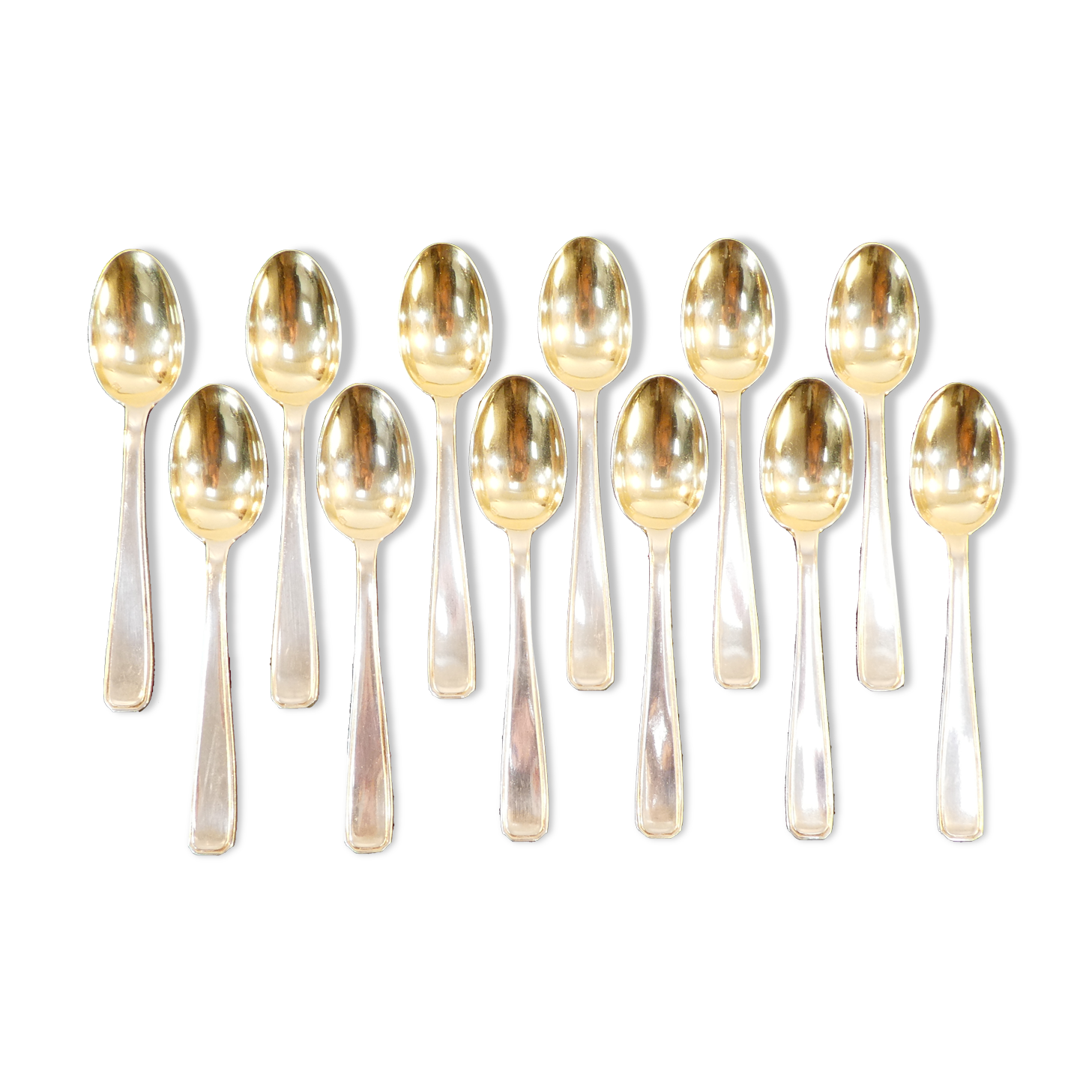 12 spoonfuls a moka boulenger art deco in silver metal modele suzy