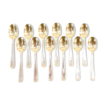12 spoonfuls a moka boulenger art deco in silver metal modele suzy