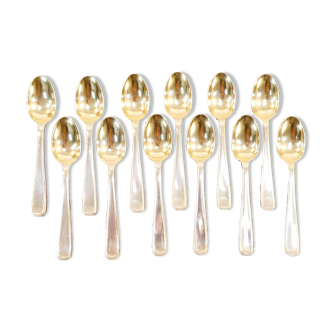 12 spoonfuls a moka boulenger art deco in silver metal modele suzy