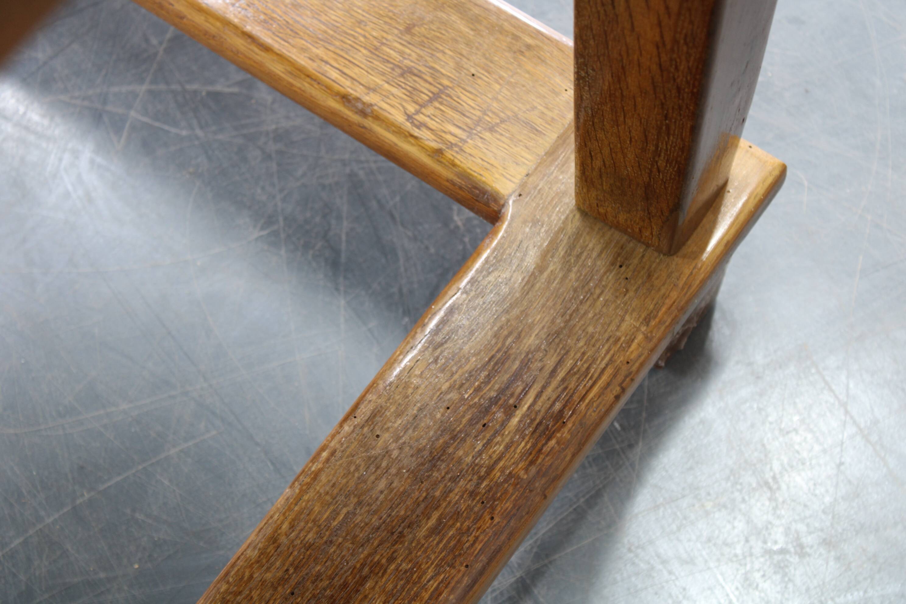 1930s Restored Antique Oak Table, Czechoslovakia