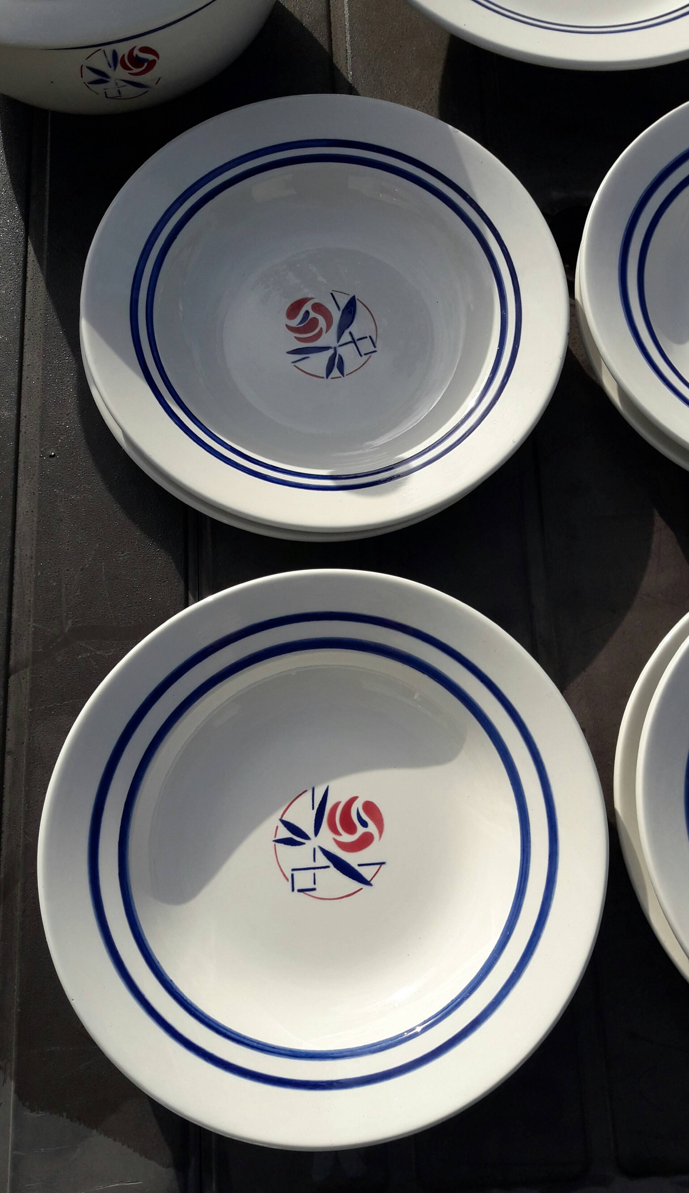 Dinnerware set for 6 people 15 pieces Sarreguemines model Marianne