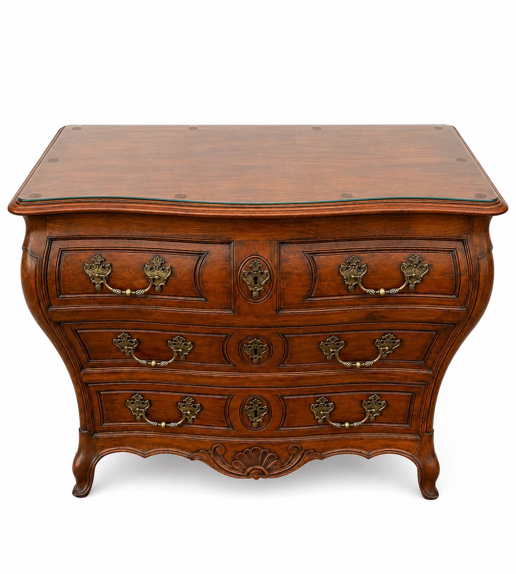 Bordeaux Louis XV Tomb Commode Solid Mahogany and Bronze 18th Century