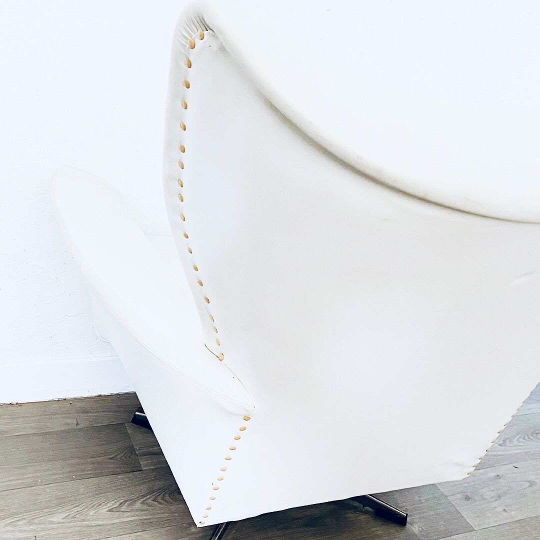 White leather armchair from the 70s