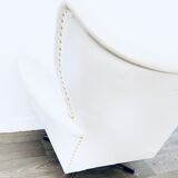 White leather armchair from the 70s