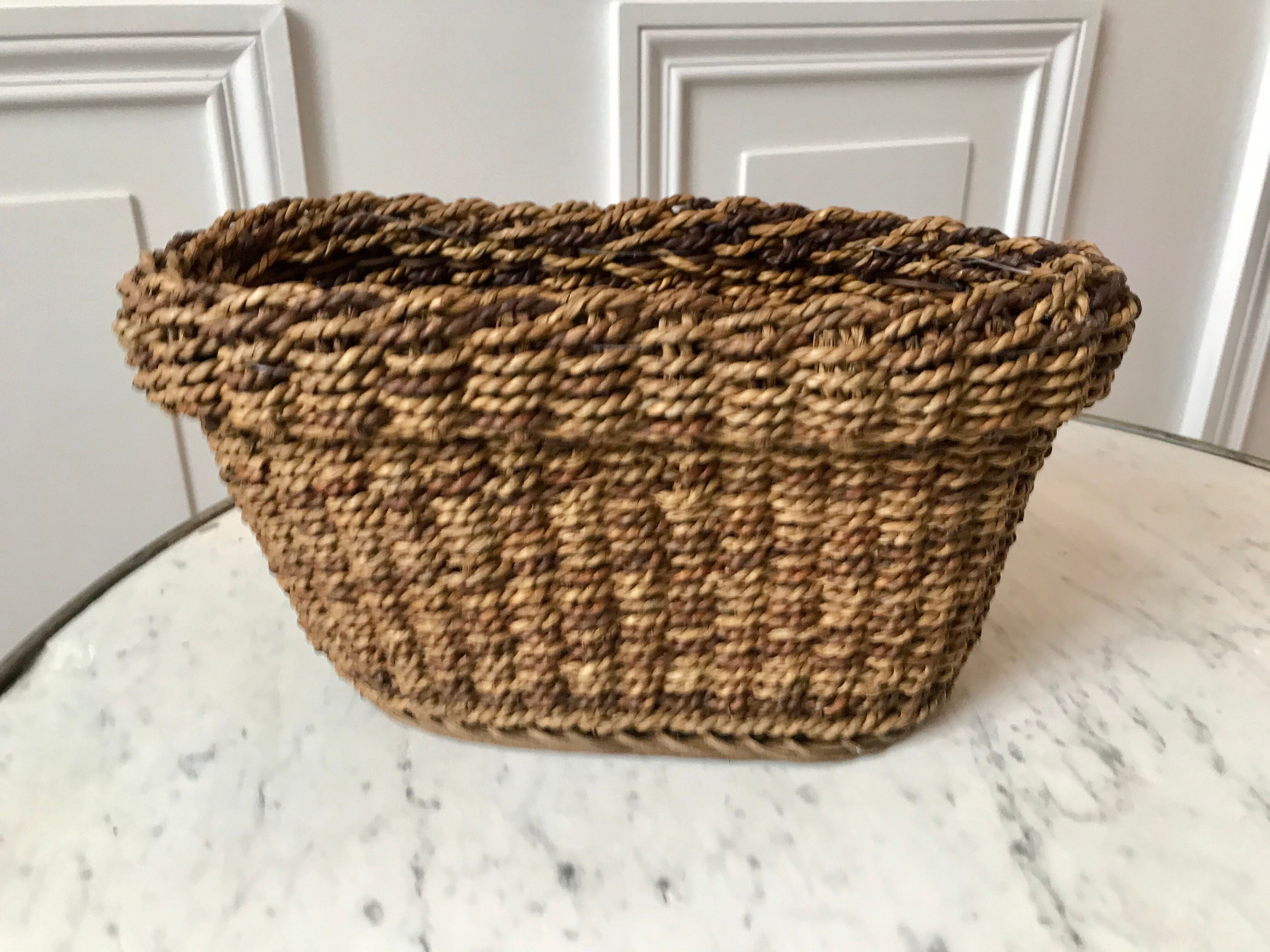 Vintage woven rope basket
