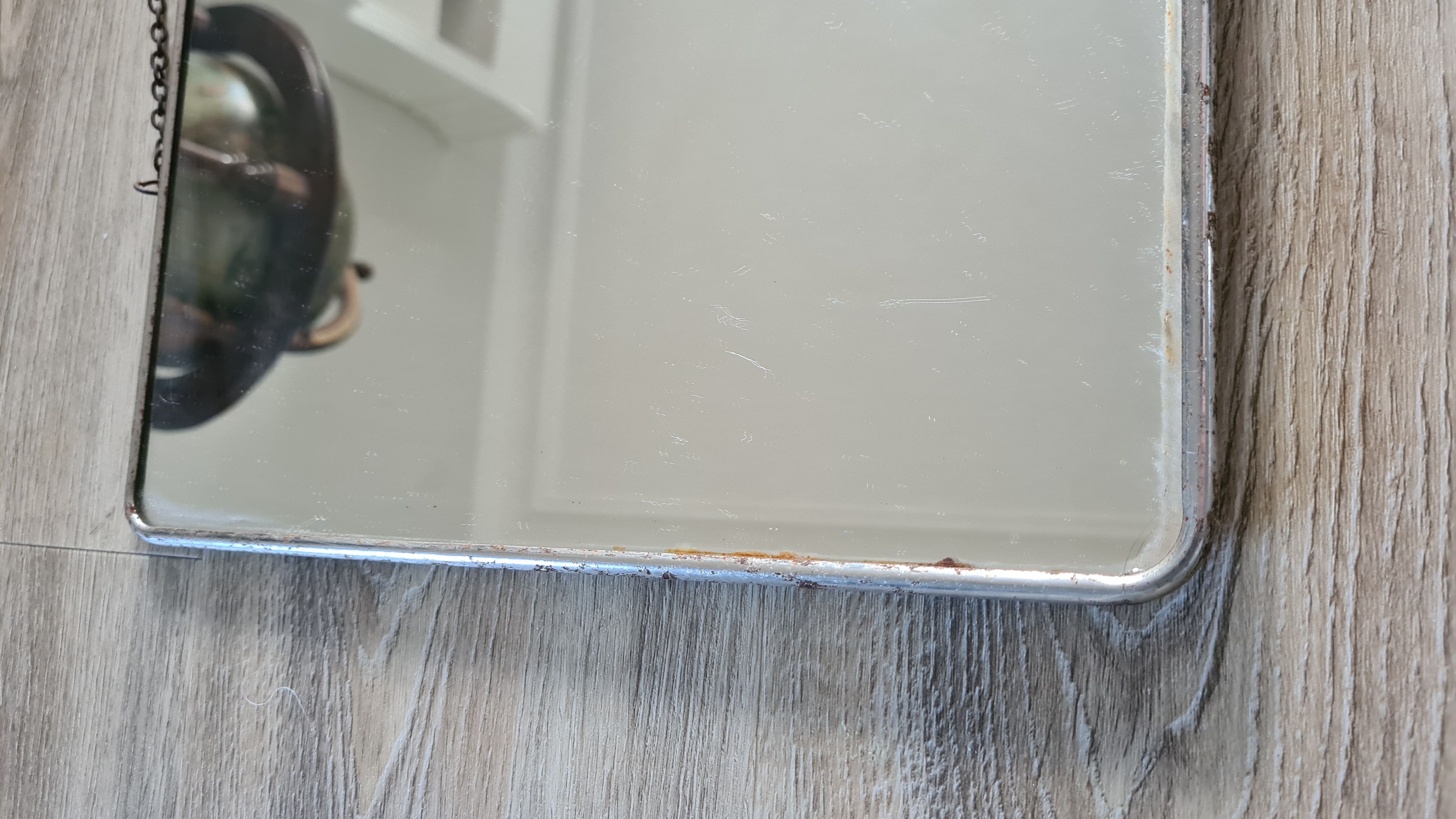 Old rectangular barber wall mirror, 39x29 cm