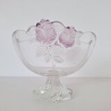 Vintage white and pink glass cup