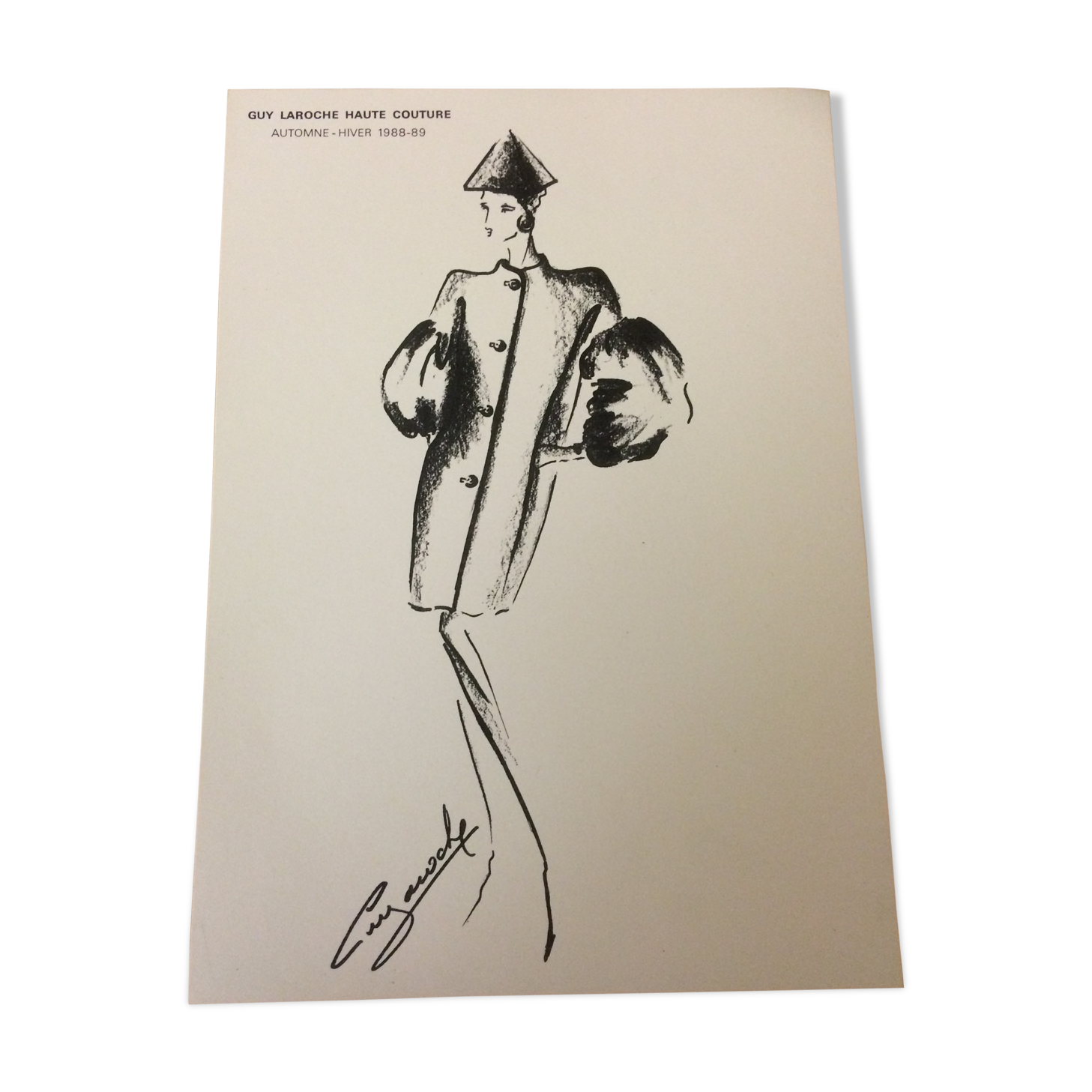 Guy Laroche of press at the end of the 1980s fashion illustration