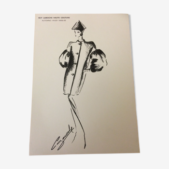 Guy Laroche of press at the end of the 1980s fashion illustration