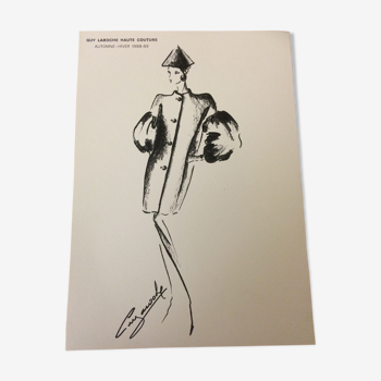 Illustration de mode Guy Laroche de presse de la fin des années 80