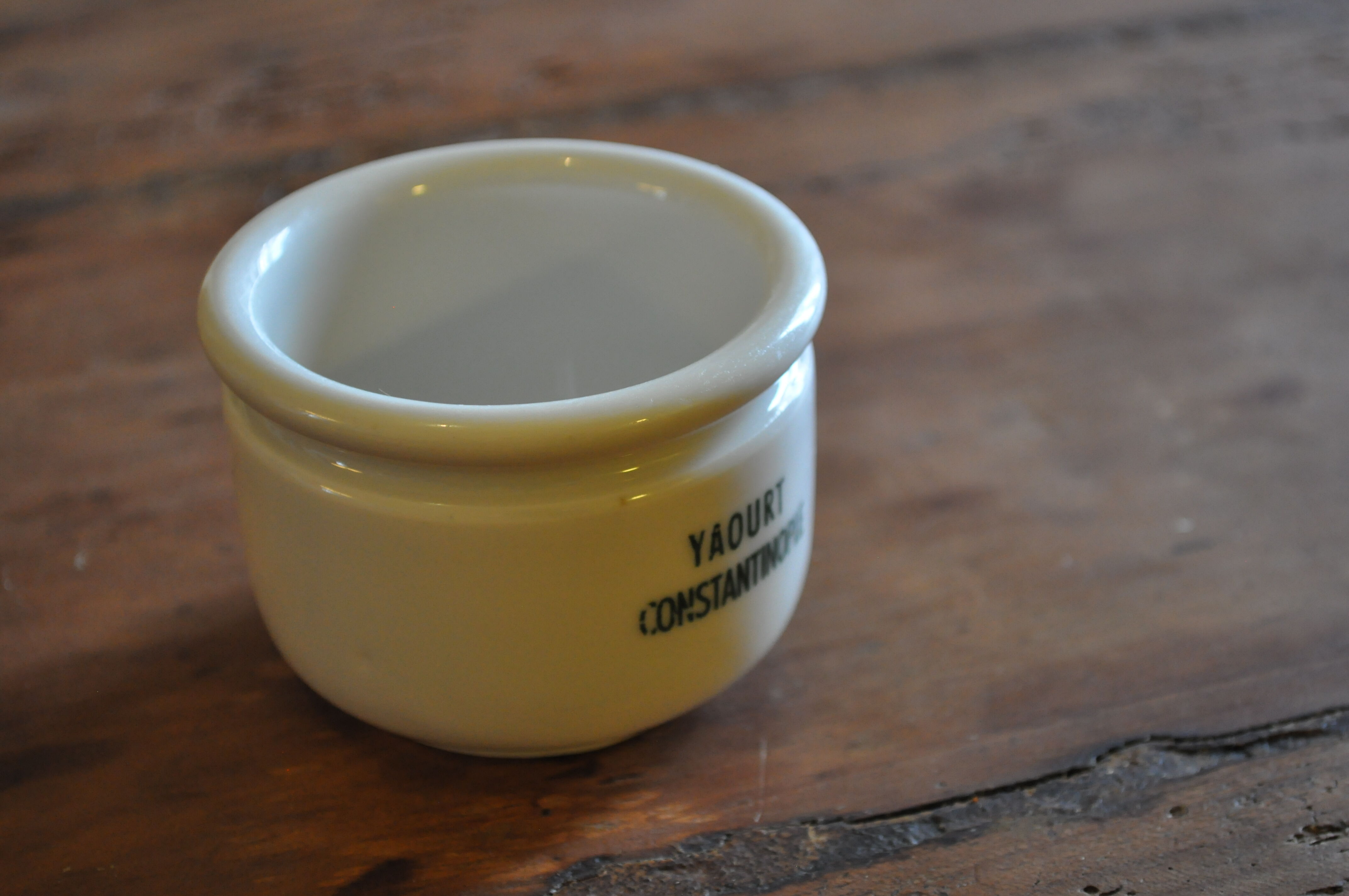 Vintage yoghurt pot