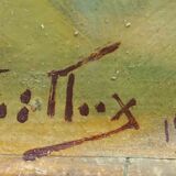 Riding painting: Horse on the trot HSP signed (to be deciphered) - 1969