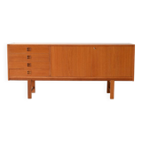 Scandinavian vintage oak sideboard with drawers and doors