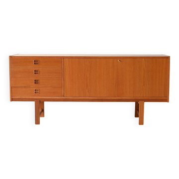 Buffet scandinave vintage en chêne avec tiroirs et portes