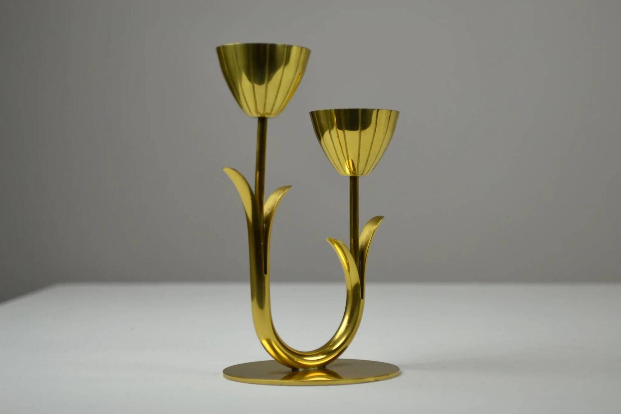 Tulip shaped Candle holder by Gunnar Ander for Ystad-Metall, Sweden, 1950s/1960s
