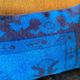 Electric Blue Vintage Turkish Rug Pillow, Hand-Stitched Wool Cushion