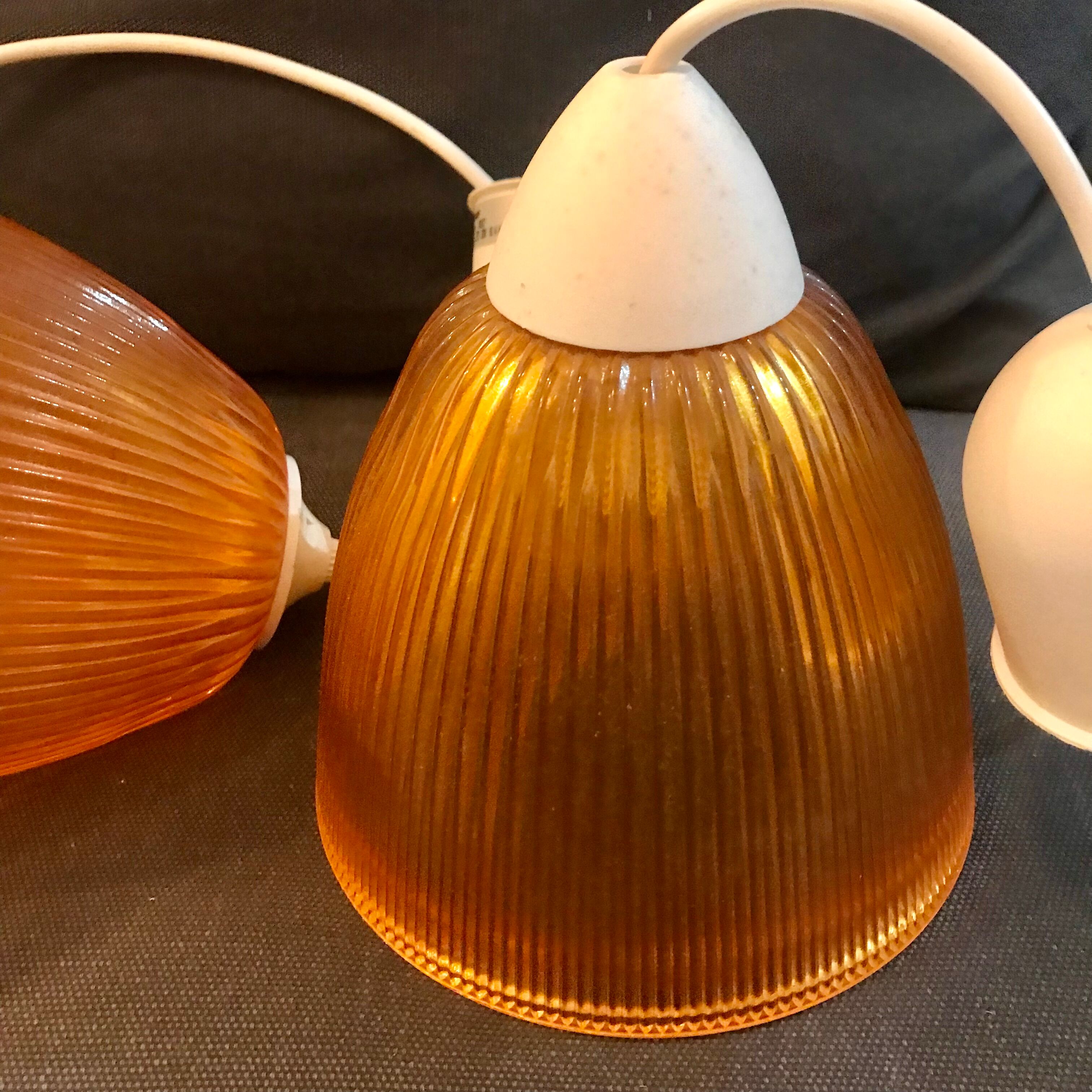 Set of 2 Corep suspensions with glass shade