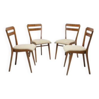Set of 4 mid-century dining chairs, Czechoslovakia, 1960s