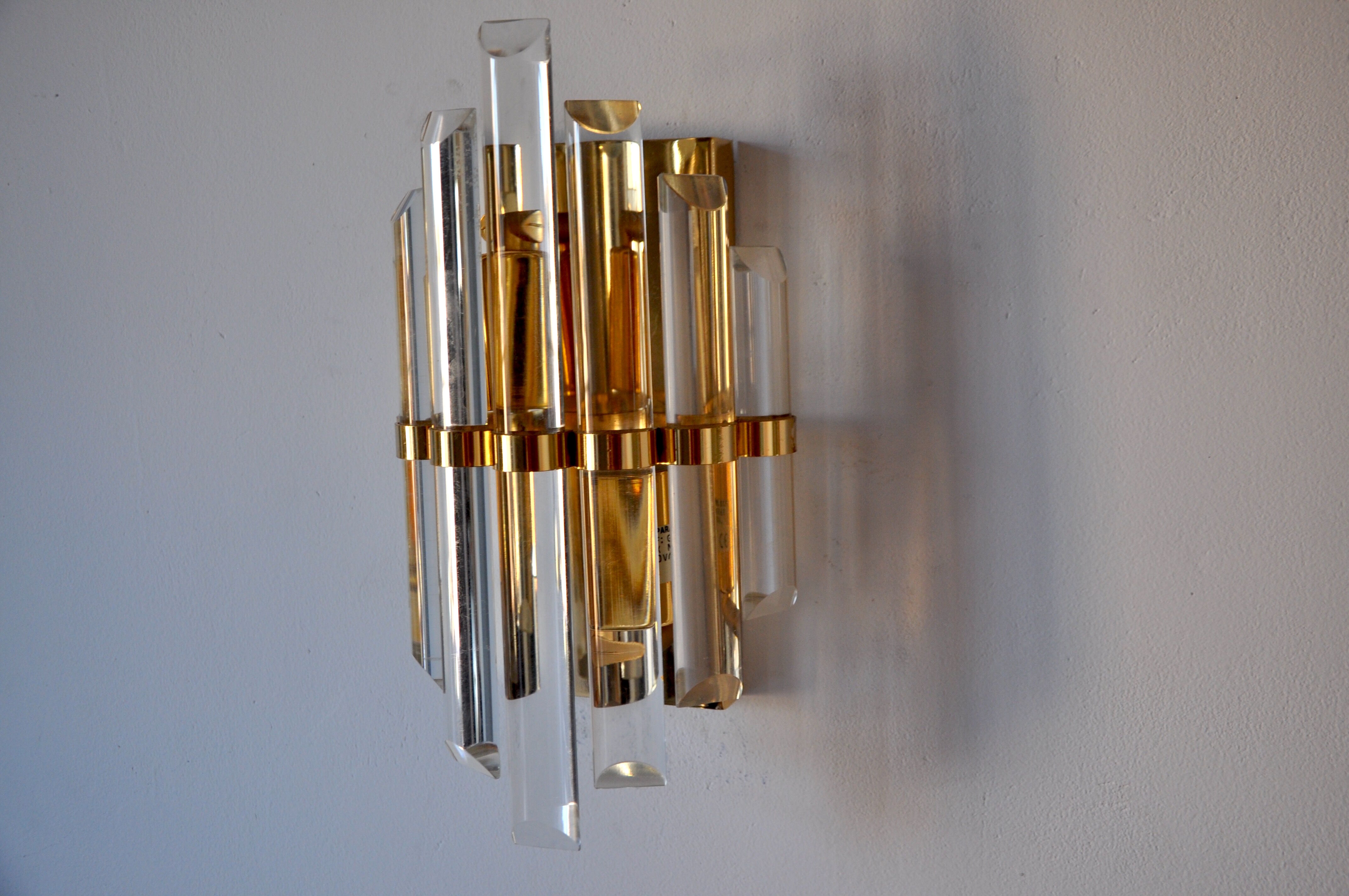 Wall lamp Murano 7 half moon crystals