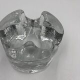 Solid glass candle holder