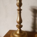 Duo of brass candle holders