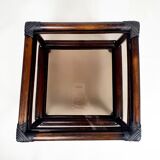 Rattan bedside and smoked glass