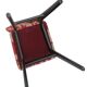 Chaise papillon du milieu du siècle, tissu jacquard rouge beige, bois noir, Europe, années 1960