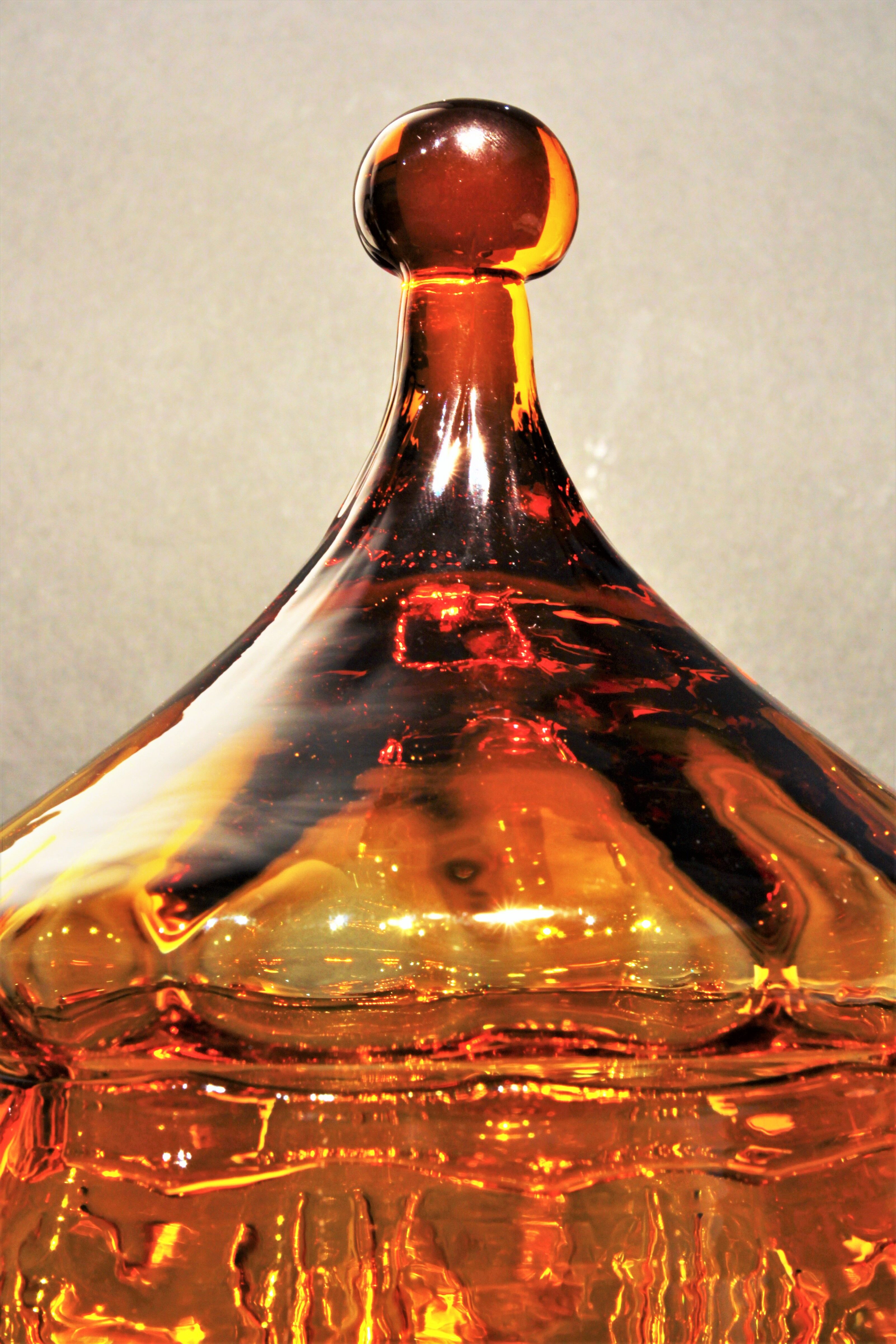 Large orange Bohemian crystal candy maker