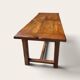 Grande table de ferme - 2 bancs - 2 rallonges 