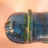 Vintage XL horse statue, Aldo Londi for Bitossi, Rimini blue series