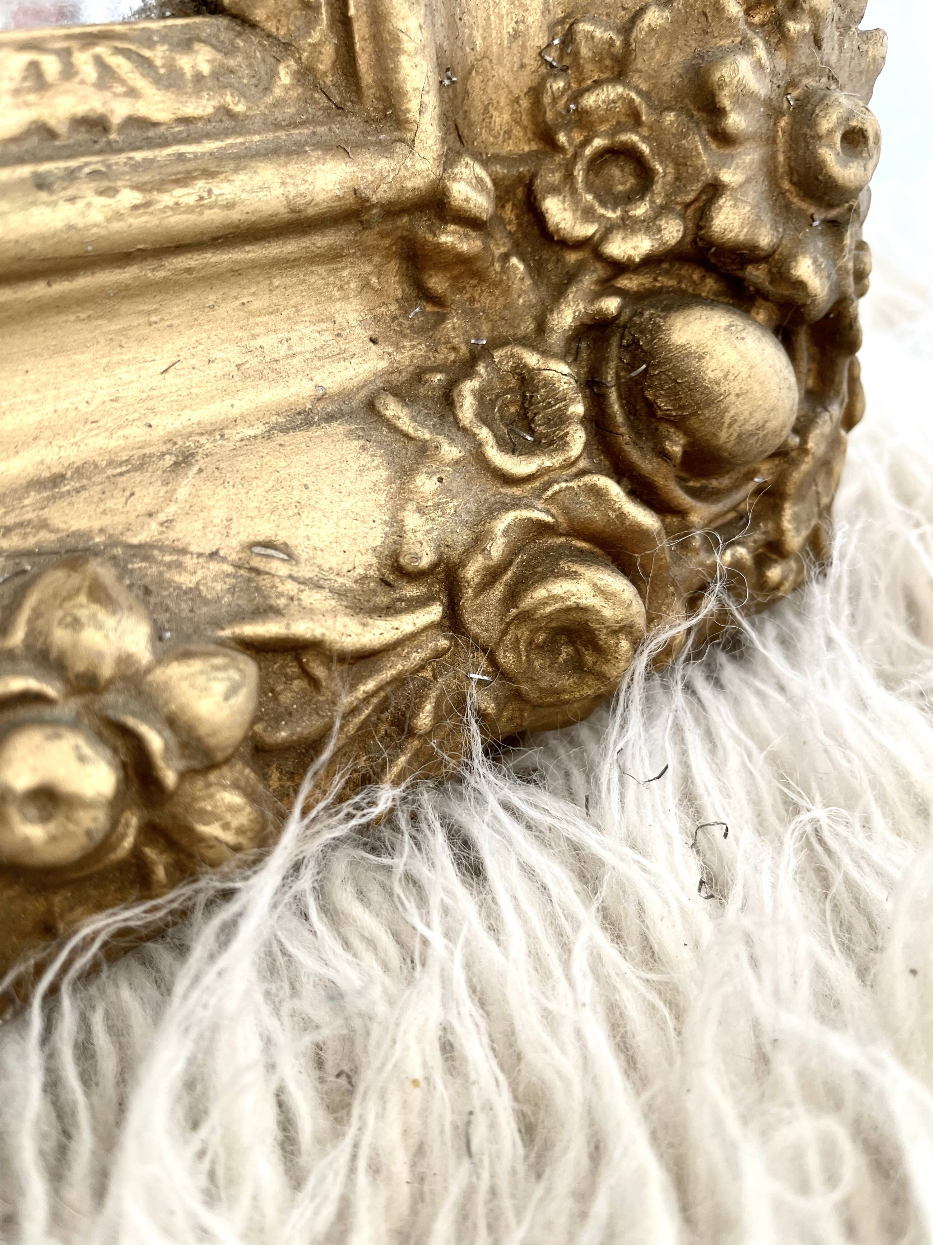 Antique gilded wooden mirror
