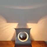 Pair of space age stainless steel wall lights