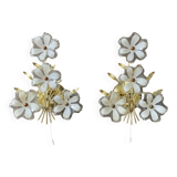 Pair of vintage golden sconces and lucite flowers