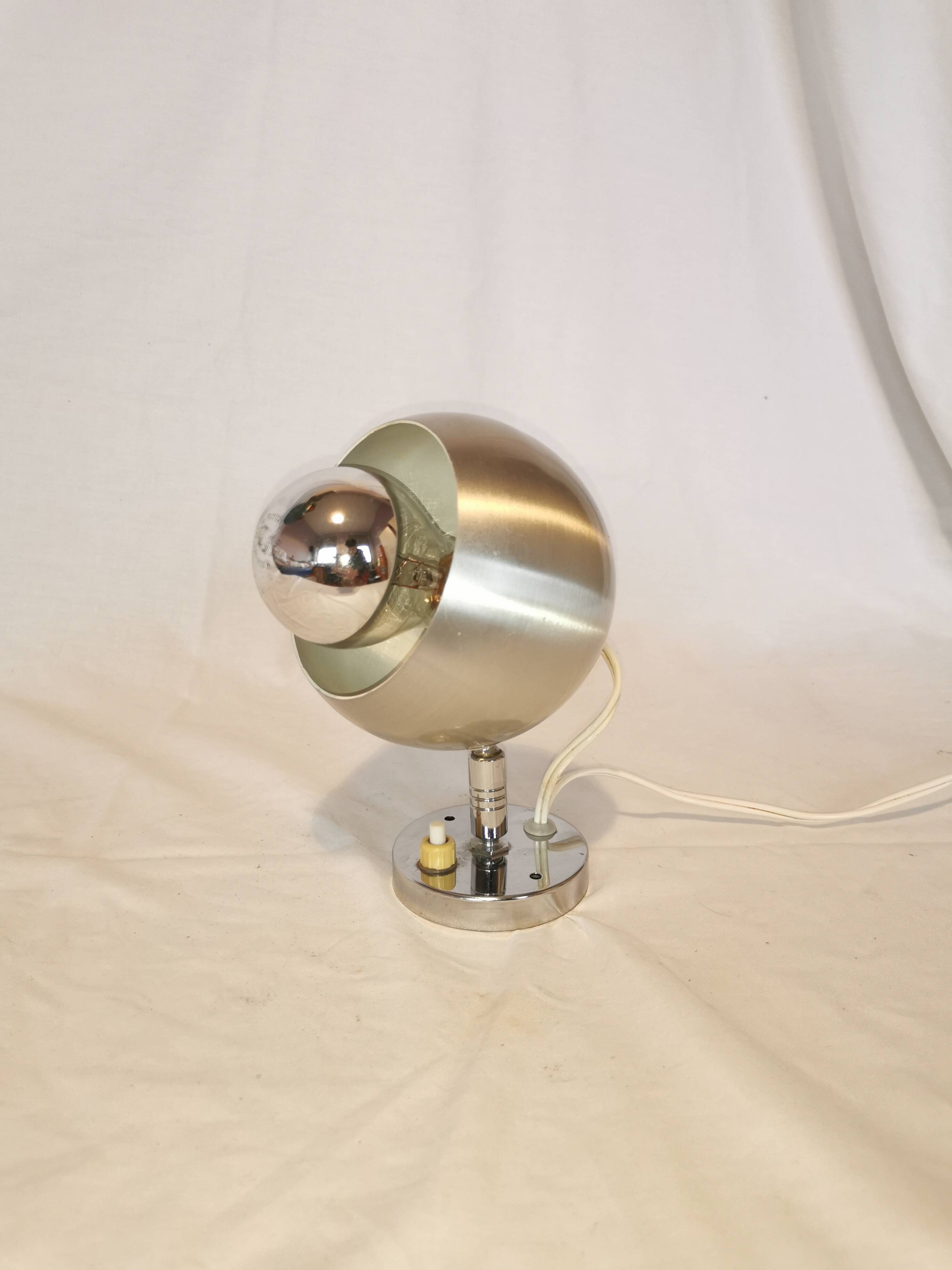 Lampe spot Eyeball aluminium brossé, 1970