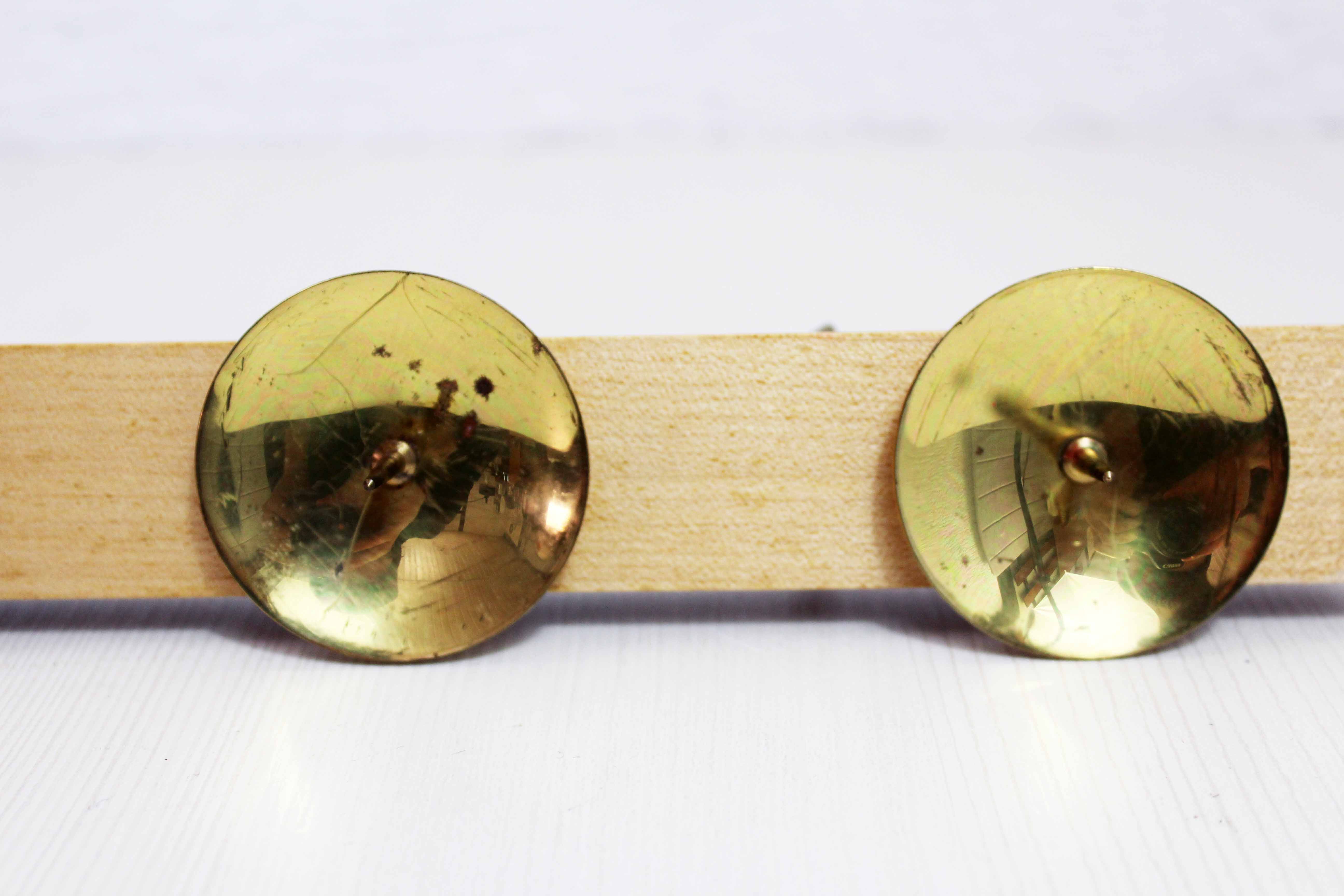 Wooden and brass candle holder