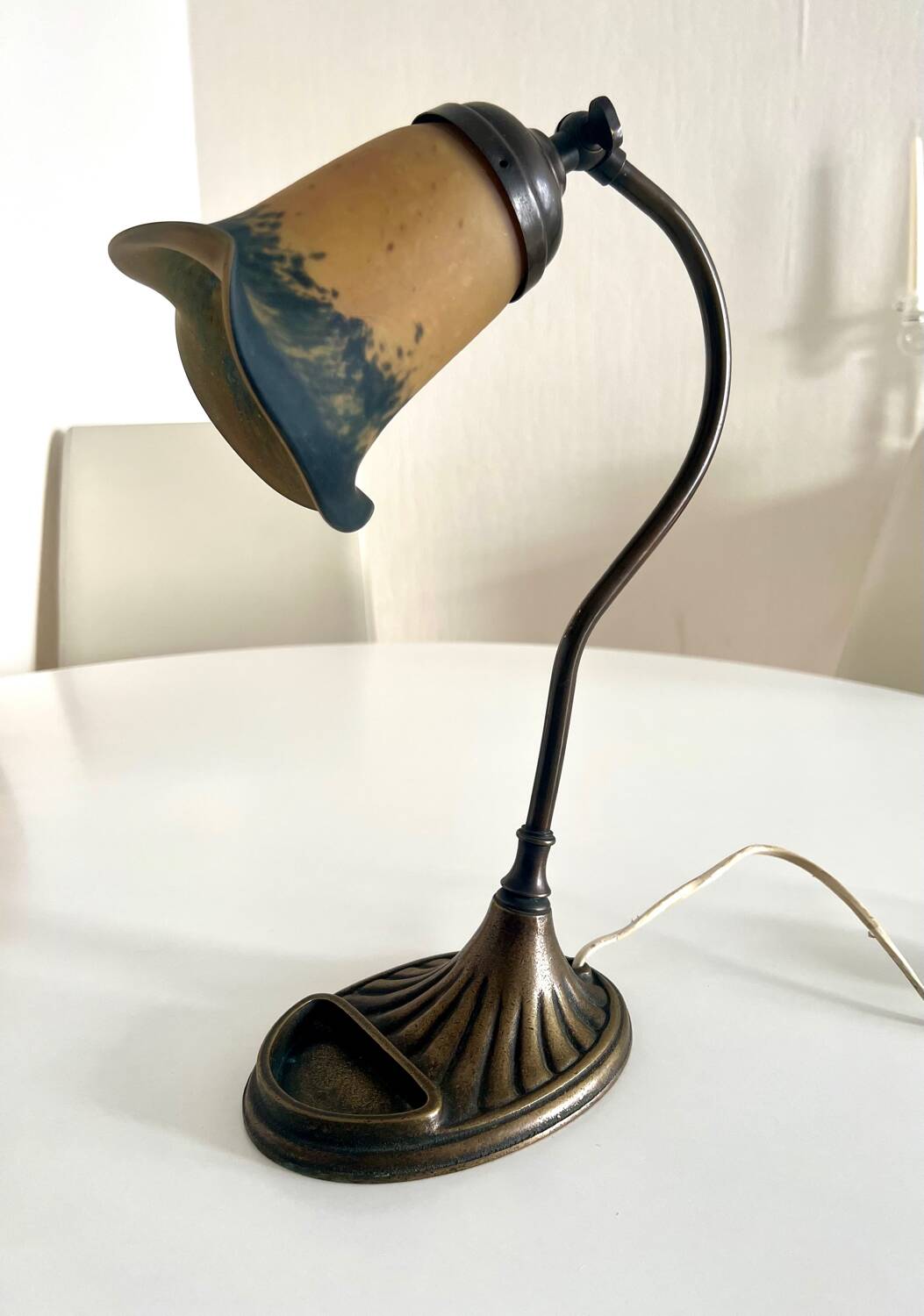 Adjustable table lamp in glass paste, 1960s