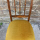 Pair of Louis Philippe chairs, wood and yellow ochre velvet, vintage, 60s
