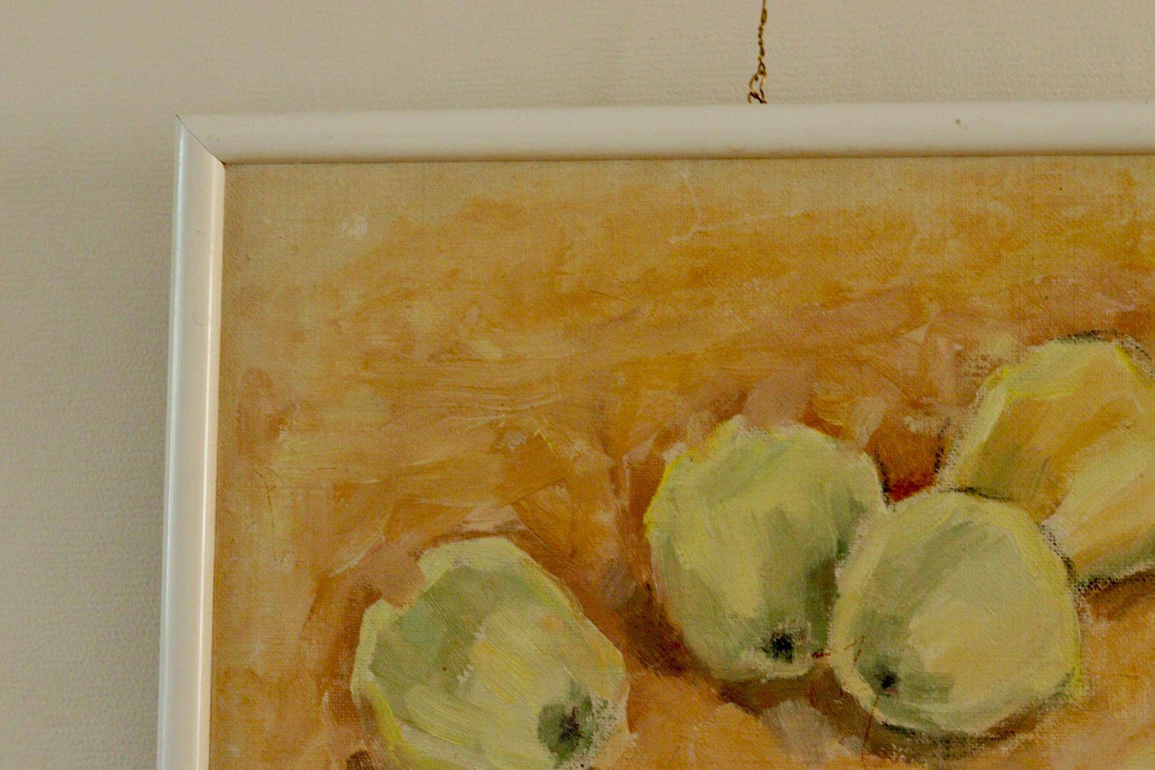 Oil on panel "Four Apples" by Torgny Karlsson